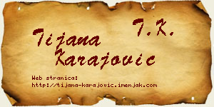 Tijana Karajović vizit kartica